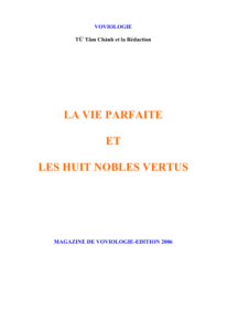 LA VIE PARFAITE et les 8 Nobles Vertus